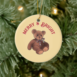 Fröhlicher & Heller Festlicher Teddybär Süßer Weih Keramik Ornament