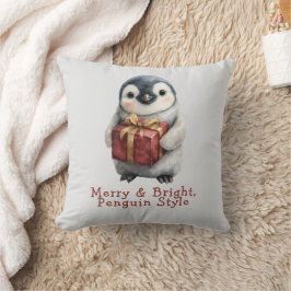 Fröhlicher & Heller Pinguin-Weihnachten Kissen