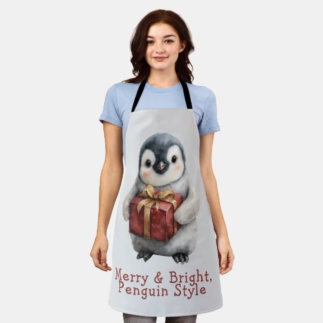 Fröhlicher & Heller Pinguin-Weihnachten Schürze (Getragen)