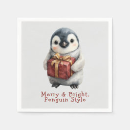 Fröhlicher & Heller Pinguin-Weihnachten Serviette