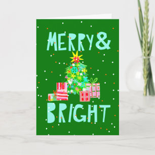 Fröhlicher & heller Weihnachtsbaum Feiertagskarte