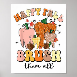 Fröhlicher Herbst, bürste sie alle Poster