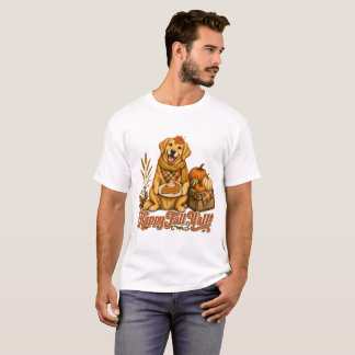 Fröhlicher Herbst euch allen Golden Retriever Kürb T-Shirt