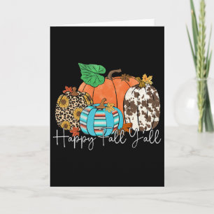 Fröhlicher Herbst euch allen Leopard Kürbis Herbst Karte