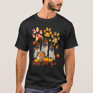 Fröhlicher Herbst euch allen Thanksgiving Drei Möp T-Shirt