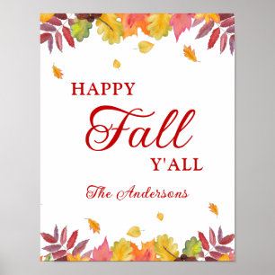 Fröhlicher Herbst für Euch alle Herbstlaub Poster