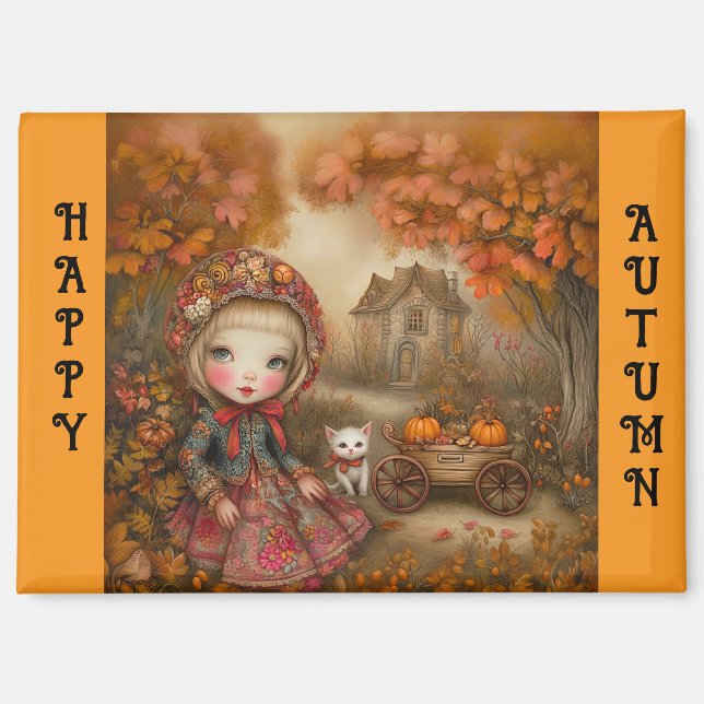 Fröhlicher Herbst Magnet (Vorderseite)