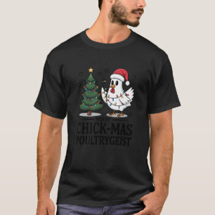 Fröhlicher Hühner-Weihnacht Geisterhuhn Lustiges H T-Shirt