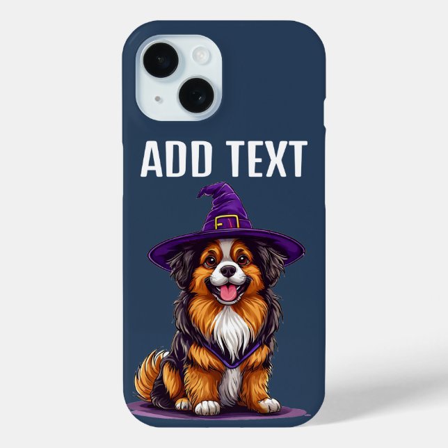 Fröhlicher Hund, der einen Hexenhut trägt Case-Mate iPhone Hülle (Rückseite)