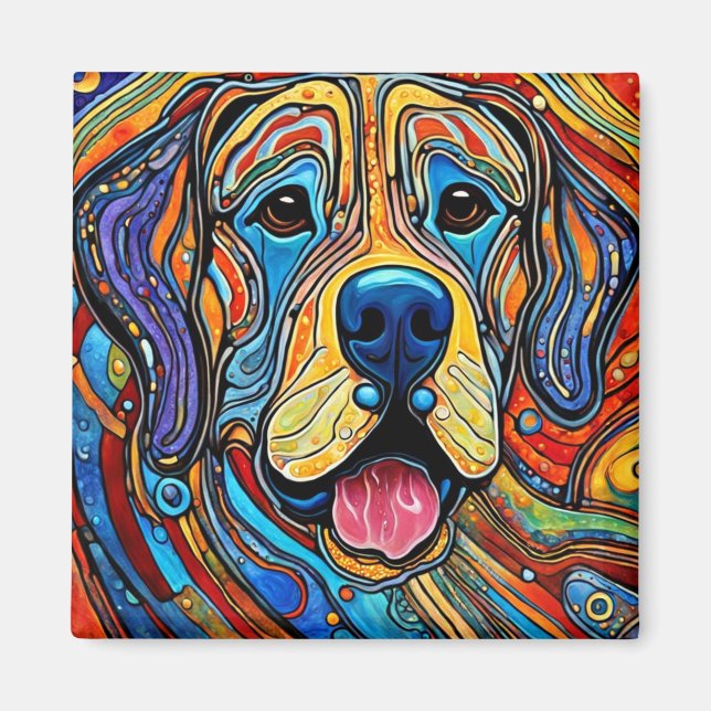 Fröhlicher Hund Magnet (Vorne)