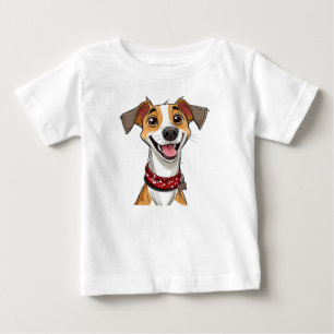 Fröhlicher Hund mit einem großen, glücklichen Läch Baby T-shirt