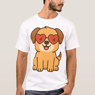 Fröhlicher Hund mit Herz-Sonnenbrille, Pet Lover D T-Shirt