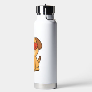 Fröhlicher Hund mit Herz-Sonnenbrille, Pet Lover D Trinkflasche