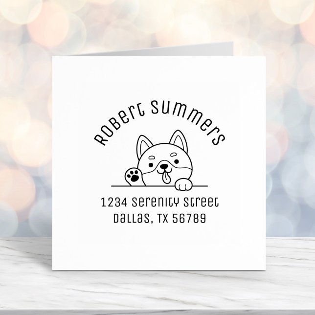 Fröhlicher Hund Peeking über der Arch-Adresse Permastempel (Von Creator hochgeladen)