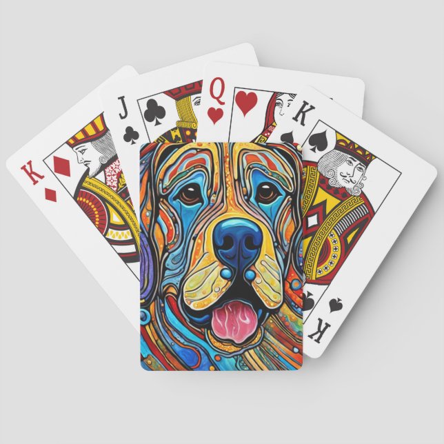 Fröhlicher Hund Spielkarten (Rückseite)