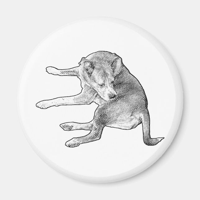 Fröhlicher Hundeplatz Magnet (Vorne)