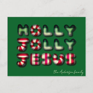 Fröhlicher Jesus 3D-optischer Weihnachtsgruß Postkarte