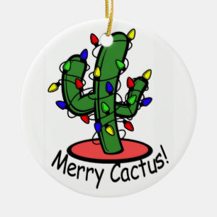 Fröhlicher Kaktus Keramikornament