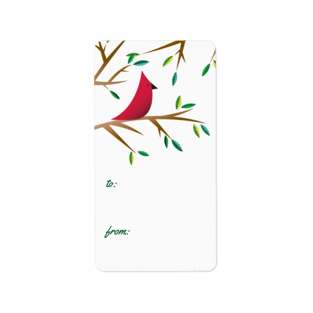 fröhlicher Kardinal Blank Winter Holiday Geschenkt Adressaufkleber (Vorne)
