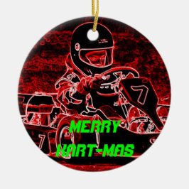 Fröhlicher Kart-Mas Keramikornament