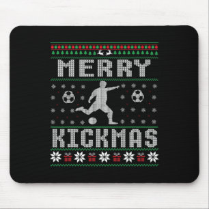 Fröhlicher Kickmas-Fußballspieler hässlicher Weihn Mousepad