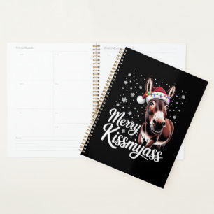 Fröhlicher Kissmyass Esel Sarkastisches Weihnachte Planer