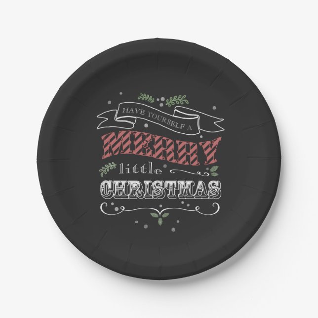 Fröhlicher kleiner Pappteller des Weihnachten (Vorderseite)
