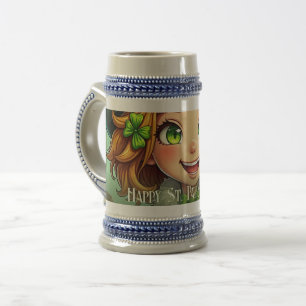 Fröhlicher Kobold - St. Patrick's Day Lucky Char Bierglas