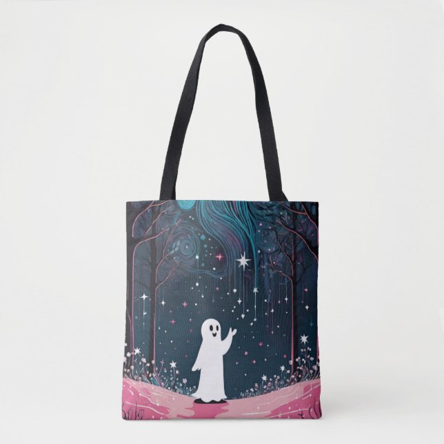 Fröhlicher kosmischer Geist in einem Sternenwald Tasche (Vorderseite)