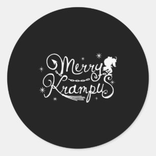 Fröhlicher Krampus Deutsches Brauchtum Weihnachten Runder Aufkleber