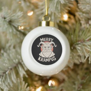 Fröhlicher Krampus Mythischer Weihnachten Xmas Fei Keramik Kugel-Ornament