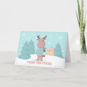 Fröhlicher Kuss Elch Lustiges Weihnachten
