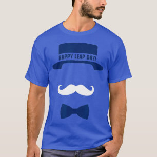 Fröhlicher Leap Day Hut Schnurrbart Lustig Gelb T-Shirt