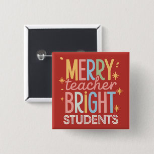 Fröhlicher Lehrer Helle Schüler Weihnachten Lustig Button