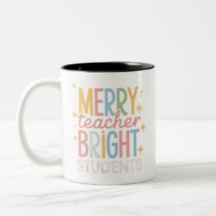 Fröhlicher Lehrer Helle Schüler Weihnachten Lustig Zweifarbige Tasse