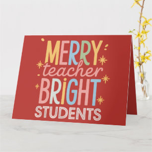 Fröhlicher Lehrer Strahlende Schüler Weihnachten L Karte