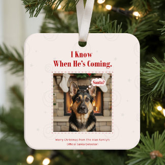 Fröhlicher lustiger Hund Haustier Foto Weihnachten Keramikornament