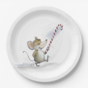 Fröhlicher MausMoe Pappteller