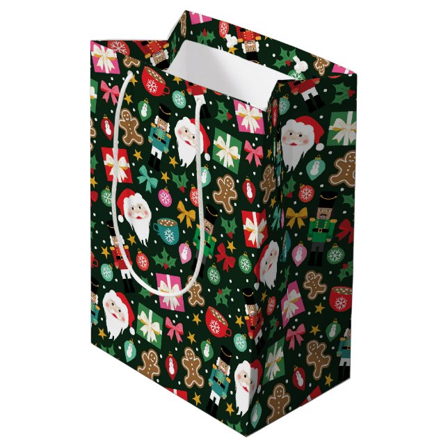 Fröhlicher Maximalist Mittlere Geschenktüte (Rückseite Schrägansicht)