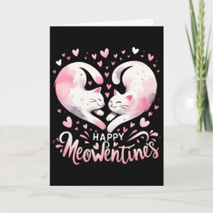Fröhlicher Meowentins lustiger Valentinstag Katzen Karte