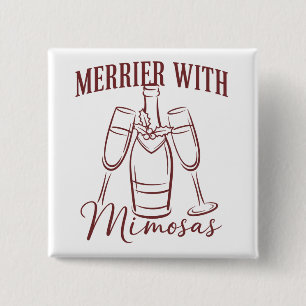 Fröhlicher mit Mimosas Weihnachts-Prosecco-Weinpar Button