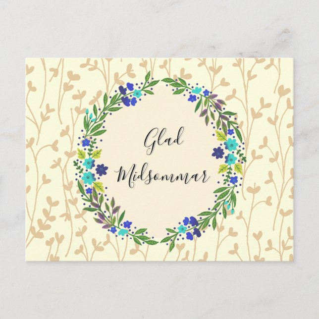 Fröhlicher Mittsommer Postkarte (Vorderseite)