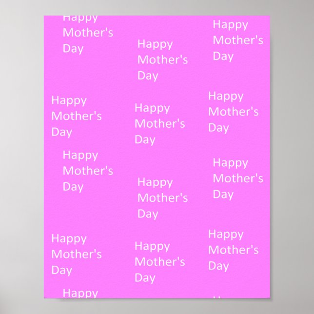 Fröhlicher mütterlicher weißer Text Poster (Vorne)