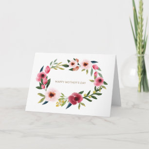 Fröhlicher Muttertag Blumenkranz Karte