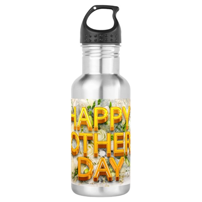 Fröhlicher Muttertag Edelstahlflasche (Vorderseite)