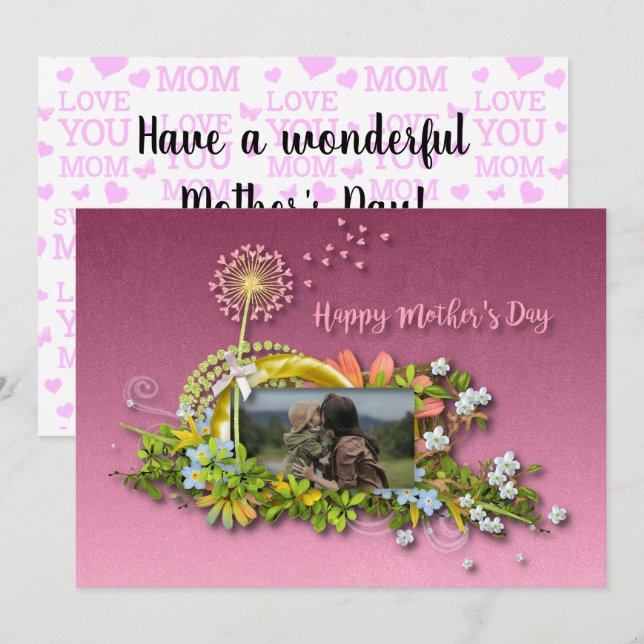 Fröhlicher Muttertag Feiertagskarte (Vorne/Hinten)