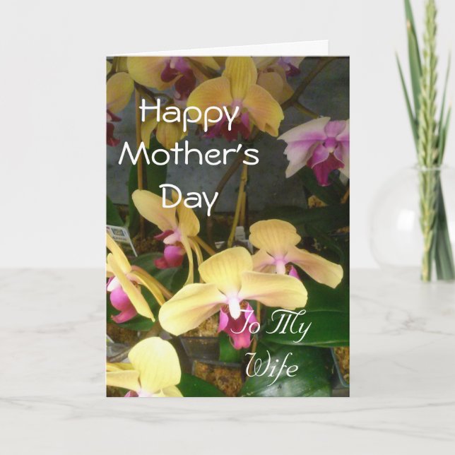 Fröhlicher Muttertag für meine Ehefrau Karte (Vorderseite)