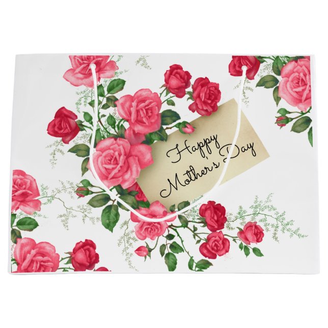 Fröhlicher Muttertag Große Geschenktüte (Vorderseite)