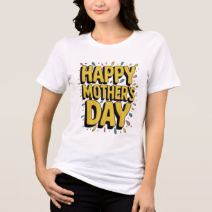Fröhlicher Muttertag - kühne Schriftzeichen Tri-Blend Shirt
