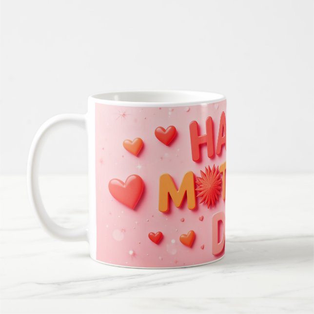 Fröhlicher Muttertag mit Herz Kaffeetasse (Links)